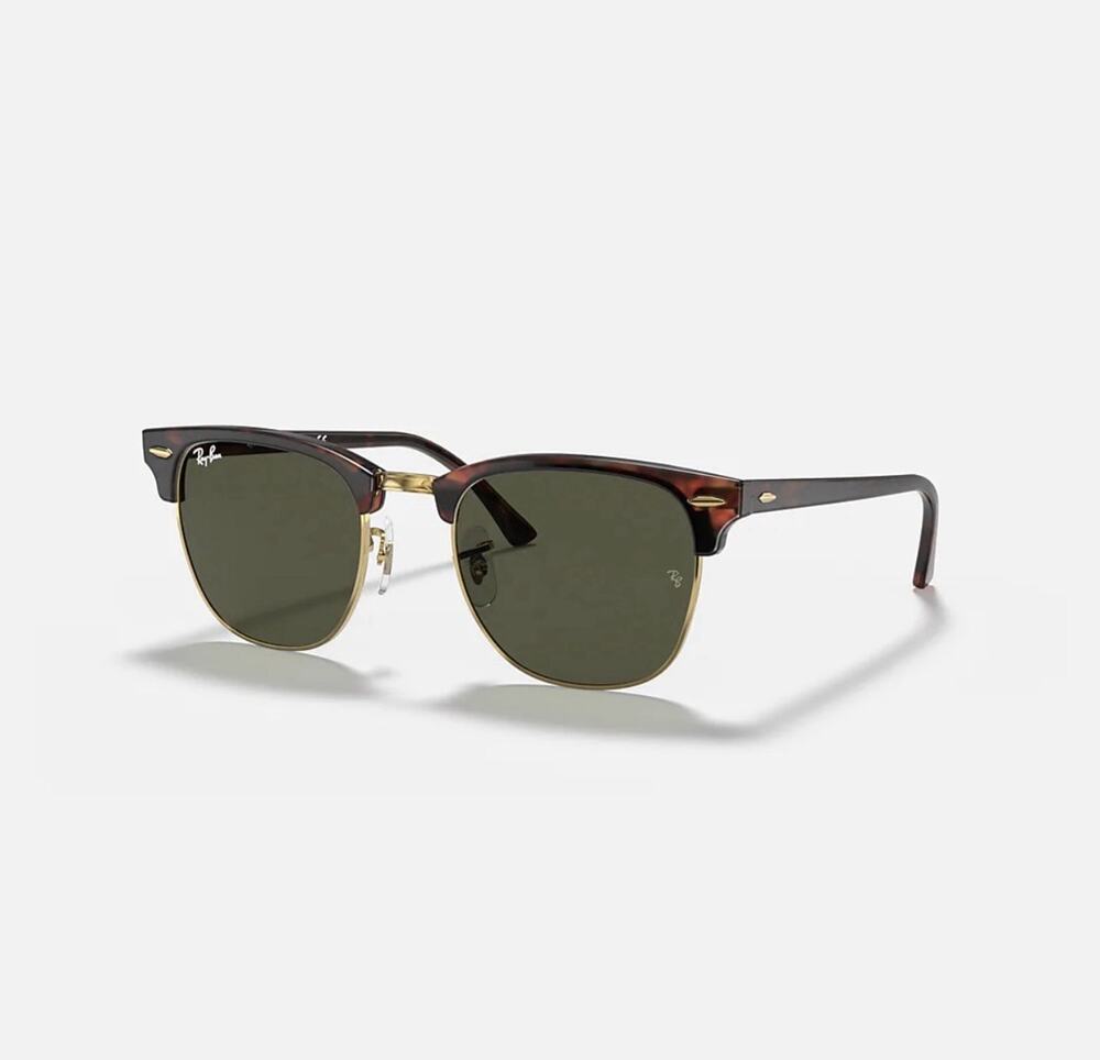 RAY-BAN RB 3916 1304/31 BLACK GOLD CLUBMASTER AUTHENTIC SUNGLASSES 52-21. NEW
